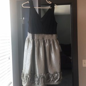 Black & Silver Cocktail Dress With Pockets